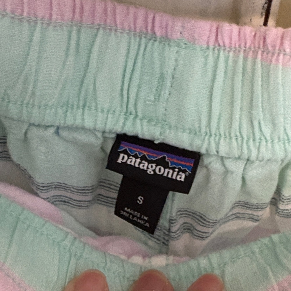 Patagonia Mint and Light Pink Striped Lounge Shorts - Picture 2 of 3